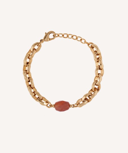 Bracelet Alba 18 Kt Gold Plated link agate