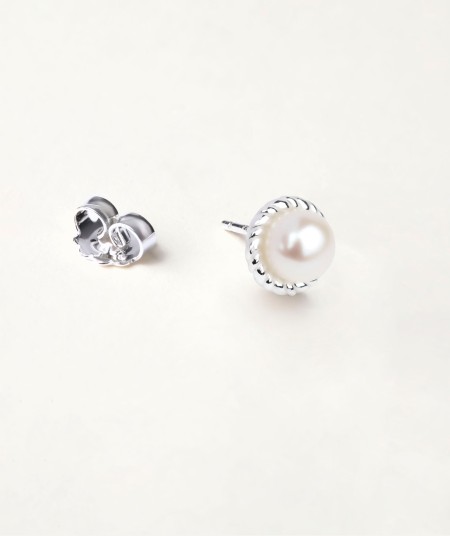 Pendientes circonitas y perla cultivada