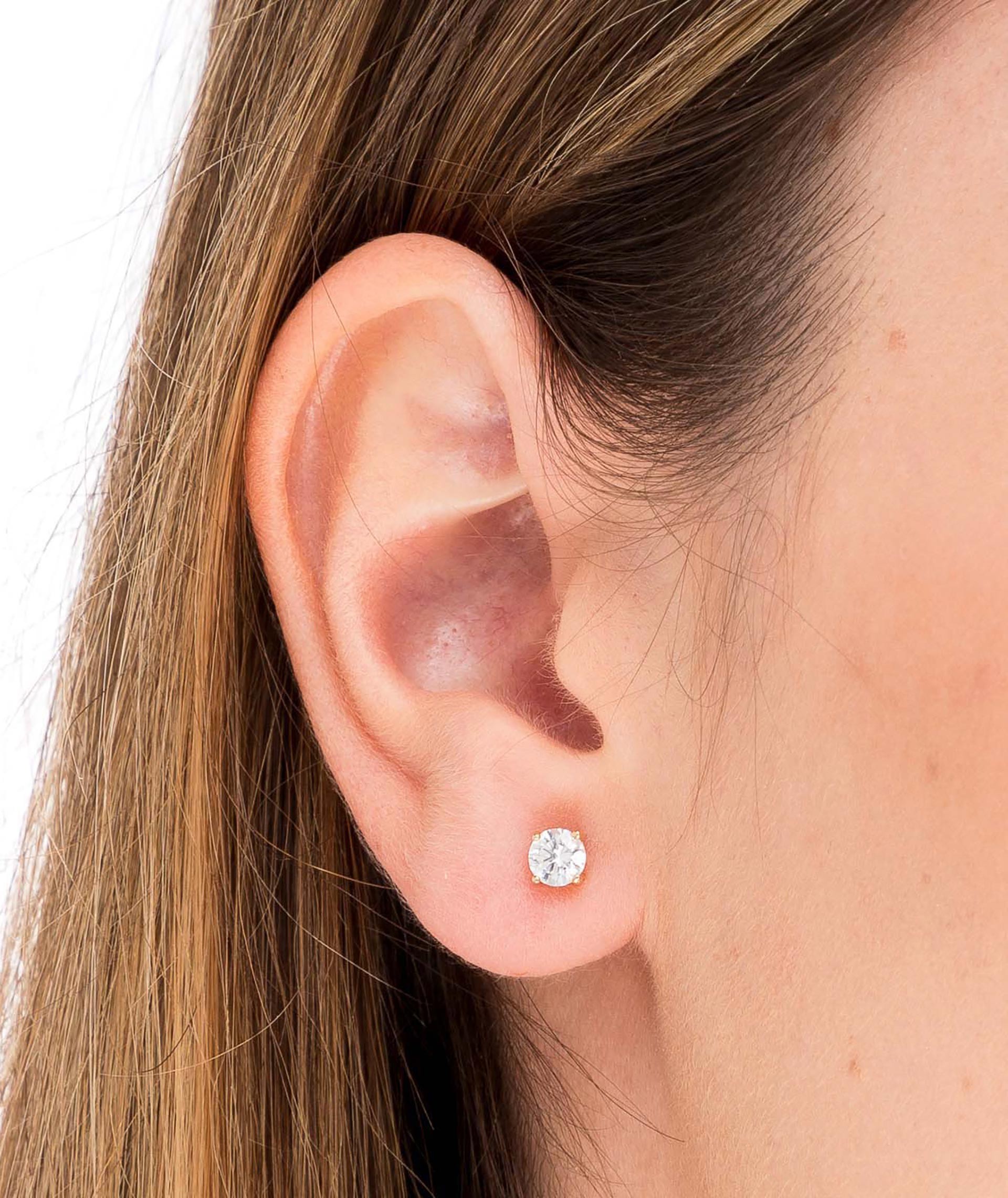 Earring Gold Zircons claws S