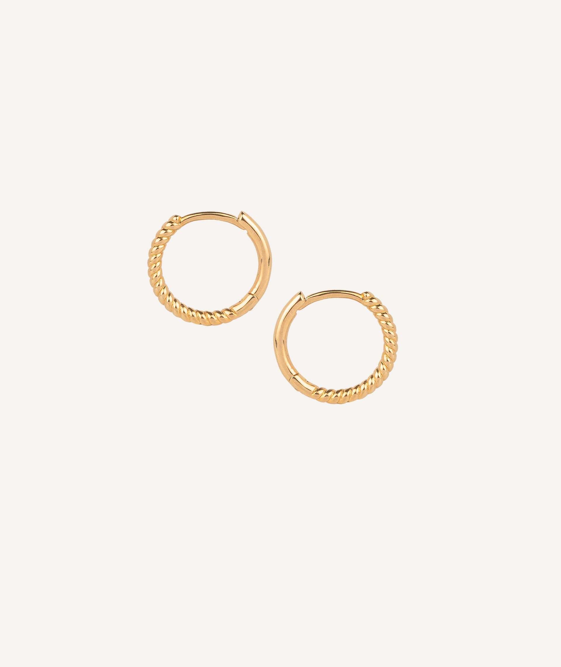 Gold earrings spiral Hoop S