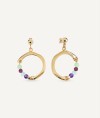 Earrings Fosquet collection Esenciales 18 Kt Gold Plated Aro Natural stones