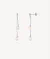 Pendientes Grau doble cadena perlas
