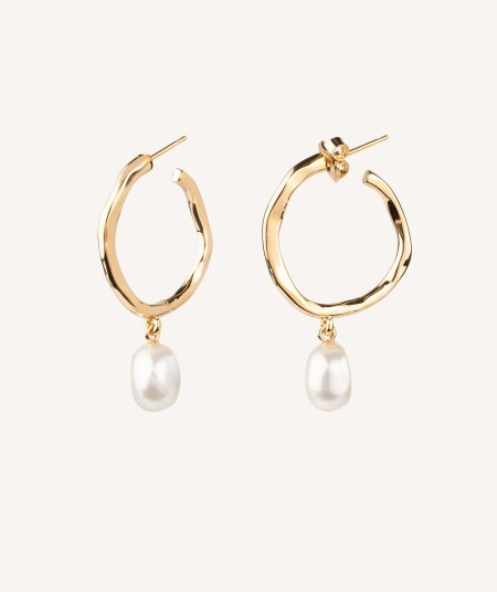 Pendientes Aro Perla 8-9mm