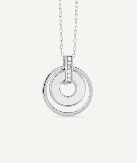 Colgante Allegra colección Clasicos Plata Plata de primera Ley doble aro madreperla