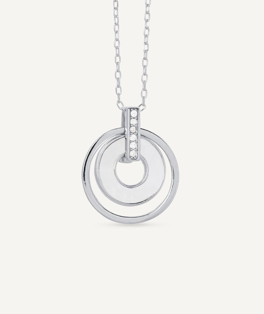 Colgante Allegra colección Clasicos Plata Plata de primera Ley doble aro madreperla