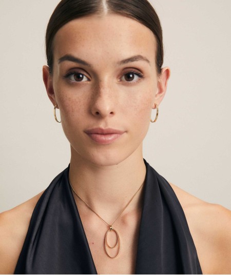 Colgante Donna aro ovalado liso