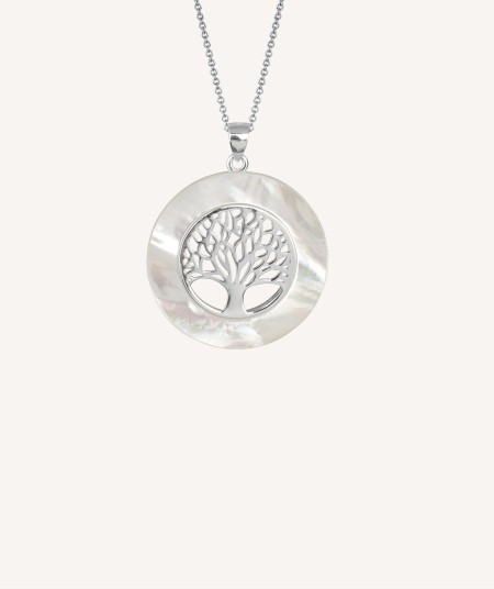 Colgante árbol de la vida círculo Madreperla