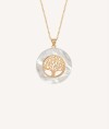 Pendant Gold Tree of Life Circle Mother of Pearl