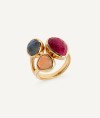 Anillo Roseta con piedras naturales multicolor