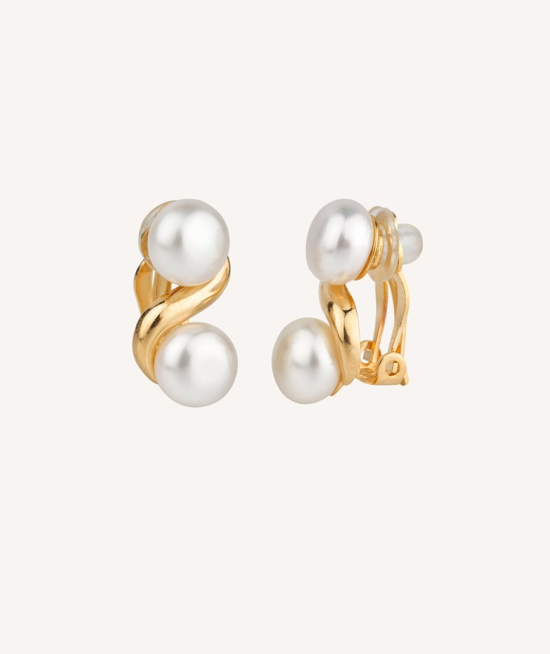 Gold Plated 9mm Infinity Pearl Earrings