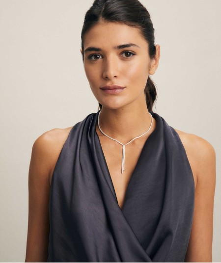 Necklace Bonnie silver plated strips with circumlides