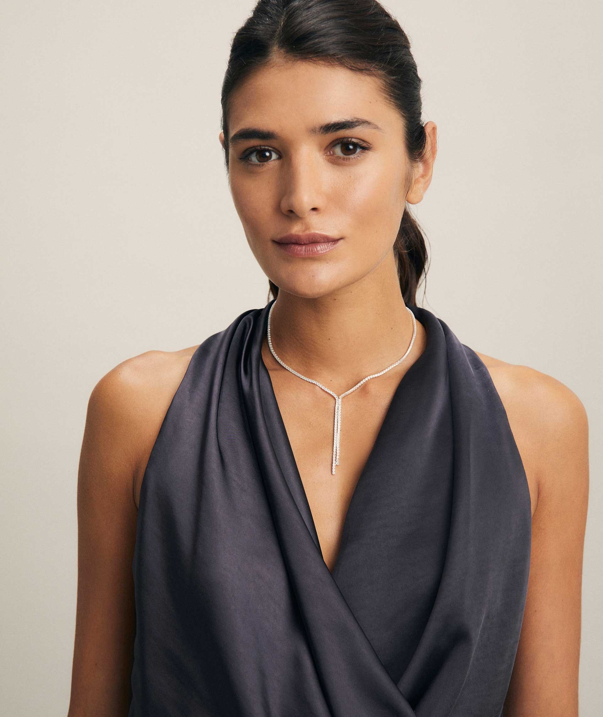 Necklace Bonnie silver plated strips with circumlides