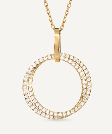 Collar Plata Acabada Oro 18Kt Dos Aros