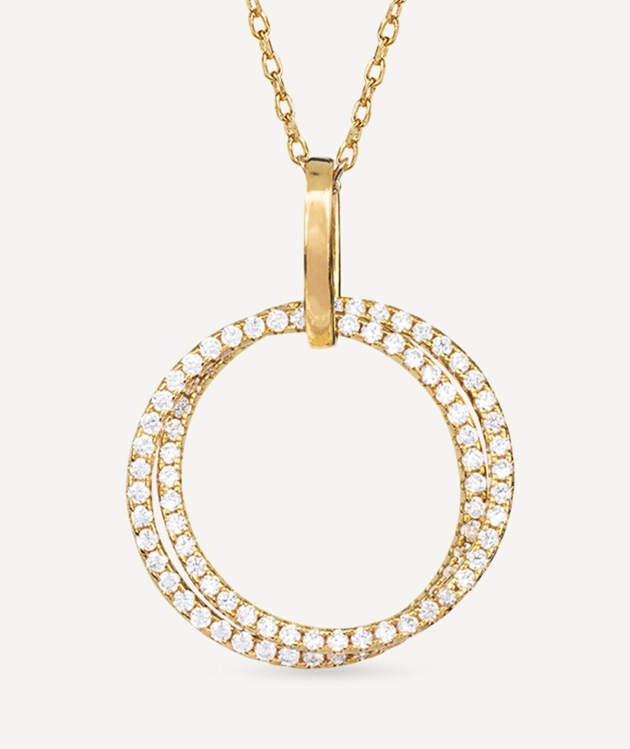 Silver Finished Necklace 18Kt Two Gold Rings
