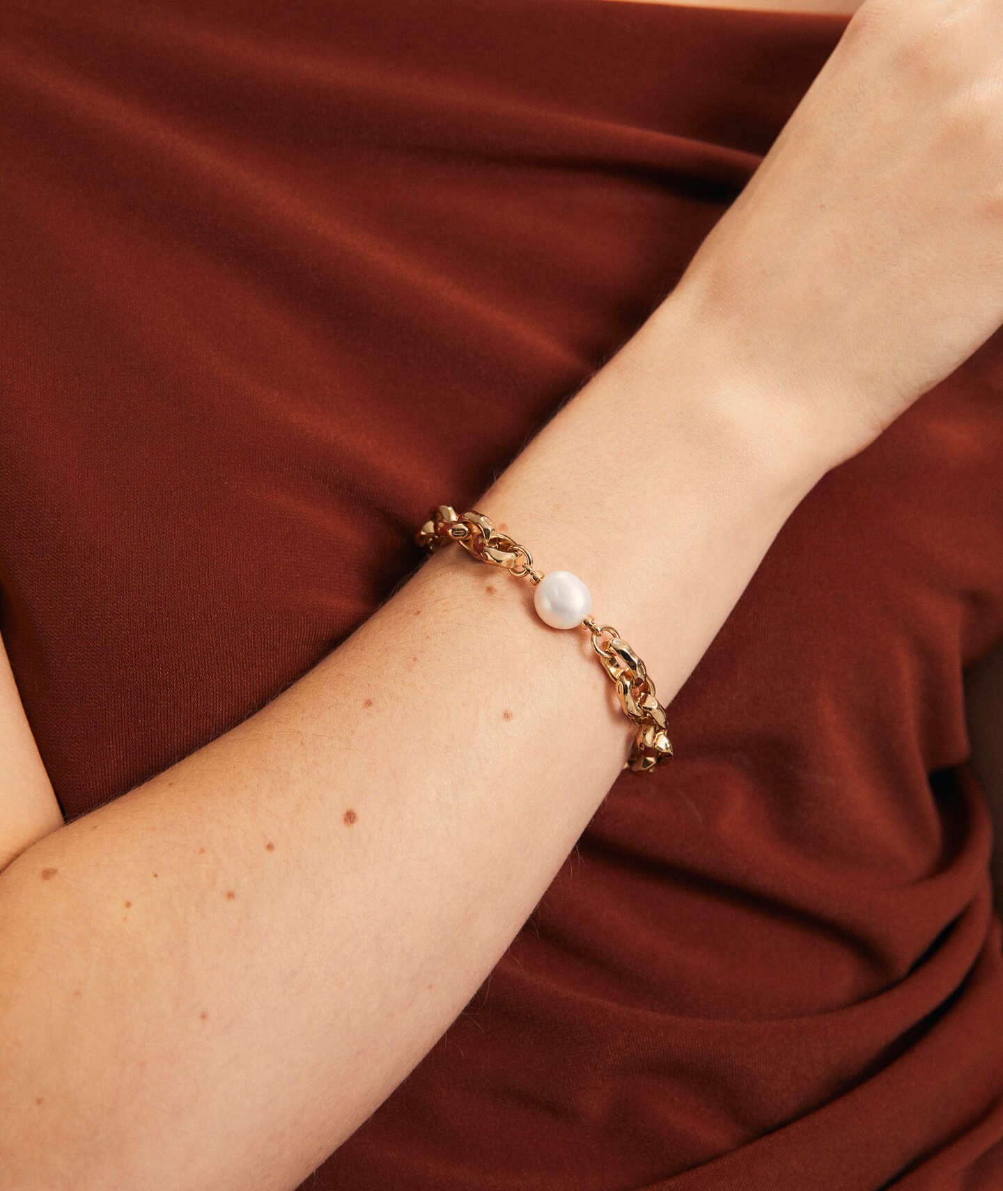 Pulsera Marina eslabones perla cultivada