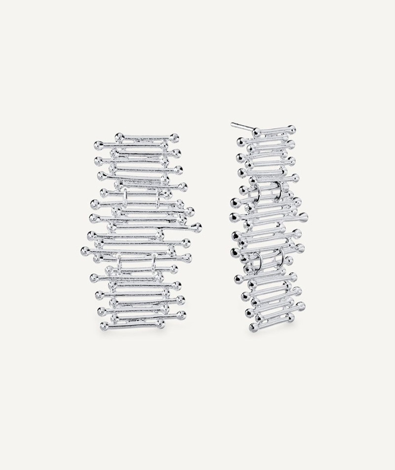 Pendientes largos Redosa Chapado Plata de primera Ley 