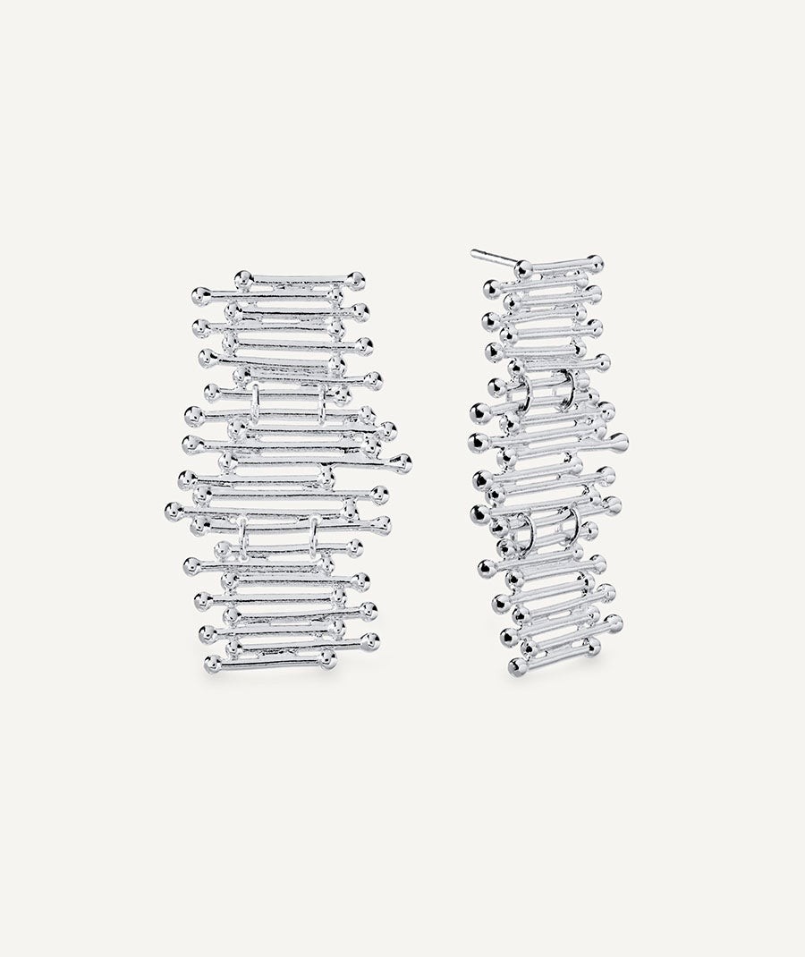 Pendientes largos Redosa Chapado Plata de primera Ley 
