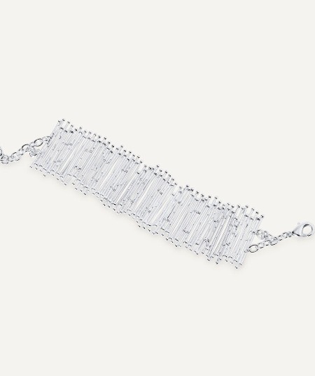 Pulsera tiras Redosa ajustable chapado Plata de primera Ley 