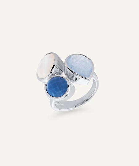 Anillo Bahia piedras naturales azul
