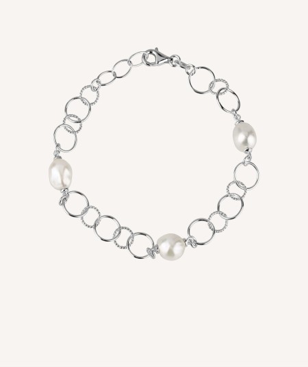 Pulsera eslabones con perlas cultivadas
