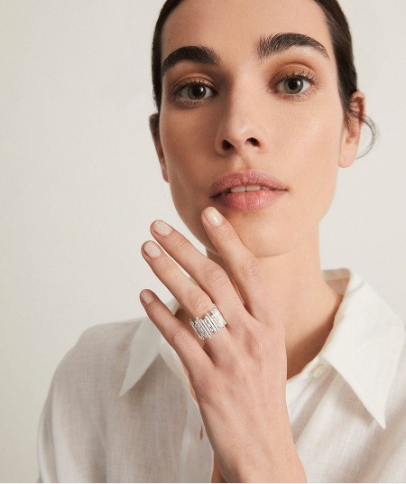 Ring Redosa collection Esenciales Silver plated strips