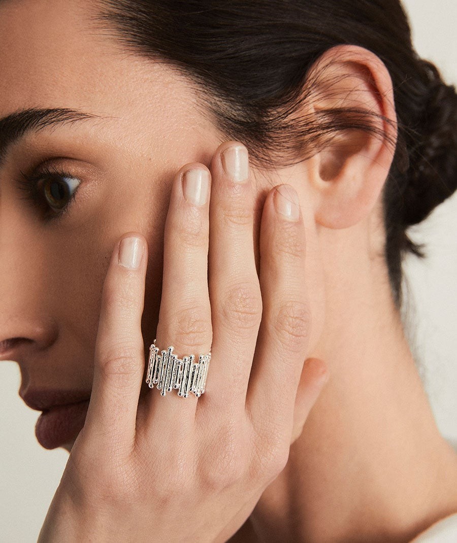 Ring Redosa collection Esenciales Silver plated strips