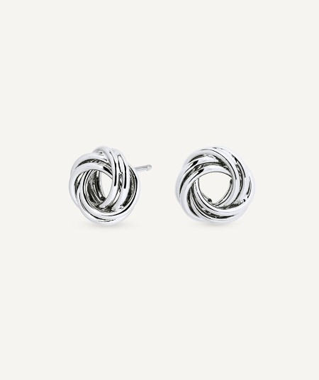 Earrings intertwined circles button