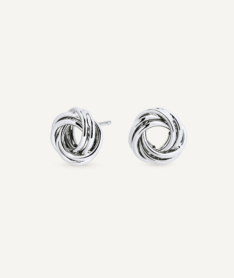 Earrings intertwined circles button