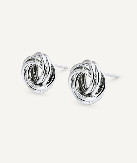 Earrings intertwined circles button