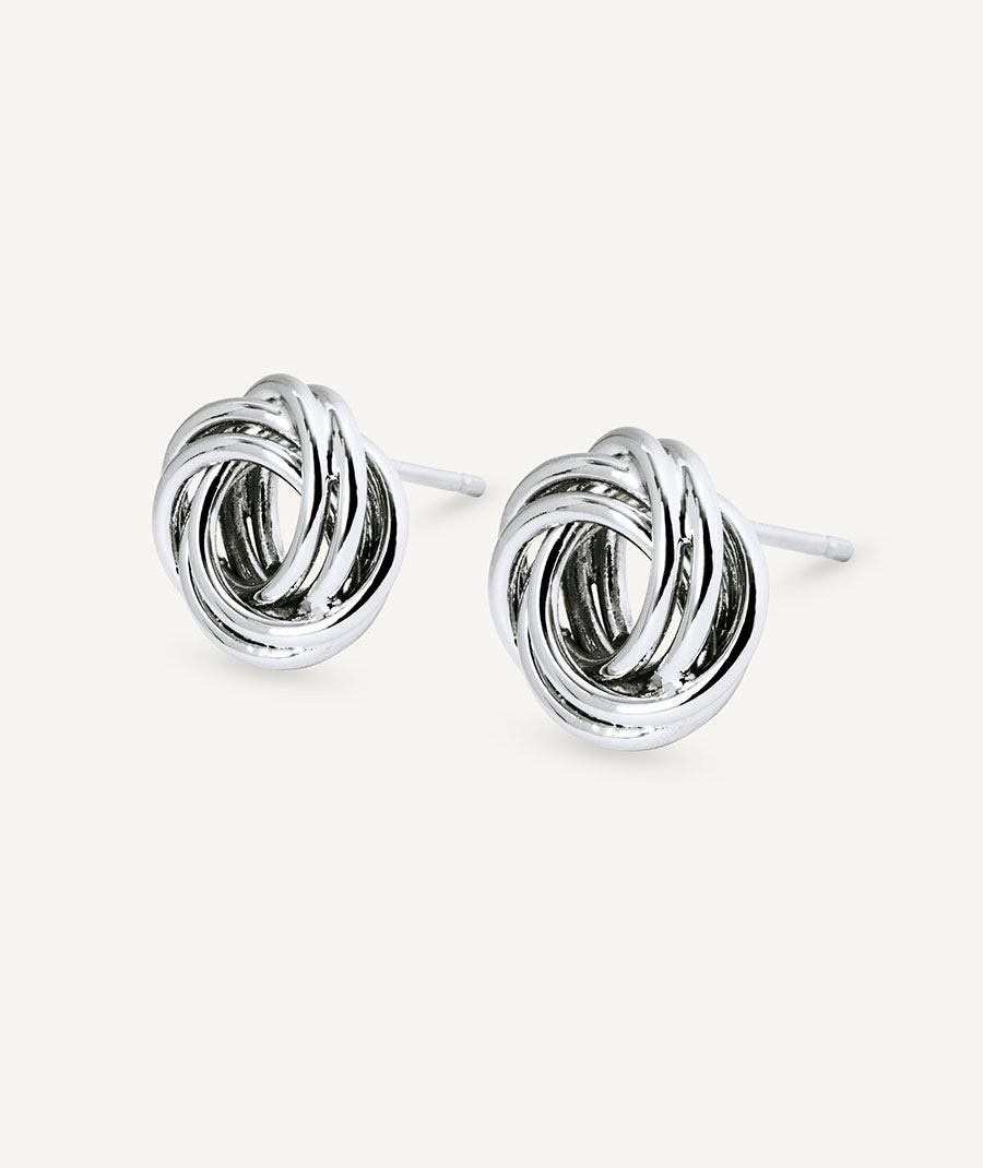 Earrings intertwined circles button