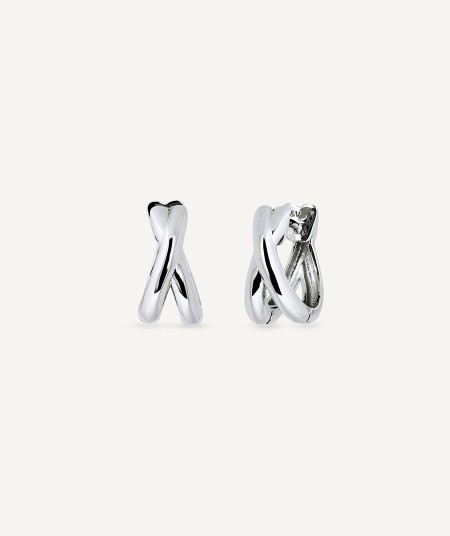 Earrings double crossed hoop