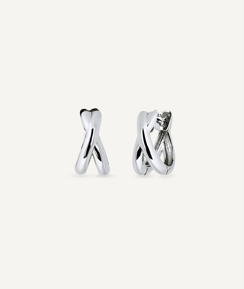 Earrings double crossed hoop