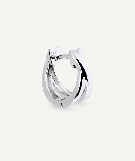 Earrings double crossed hoop