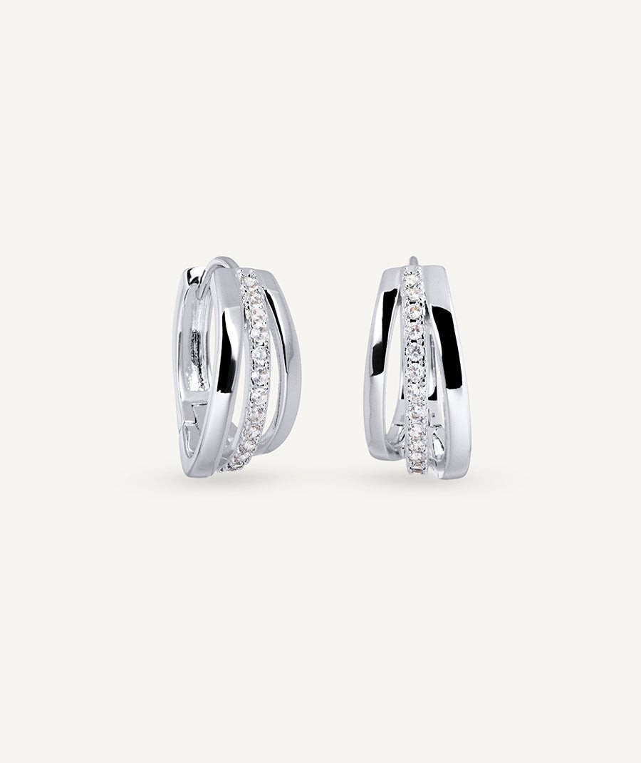 Earrings hoop 8mm Gisela with cubic zirconia