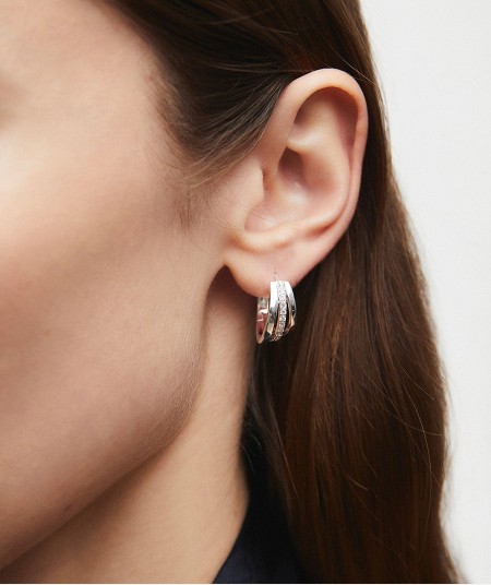 Earrings hoop 8mm Gisela with cubic zirconia