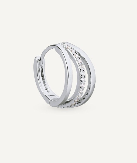 Earrings hoop 8mm Gisela with cubic zirconia