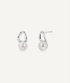 Earrings Drop with white cultured pearl