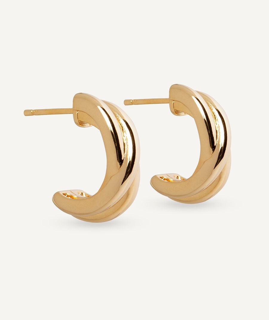 Earrings intertwined half-moon 5,50mm