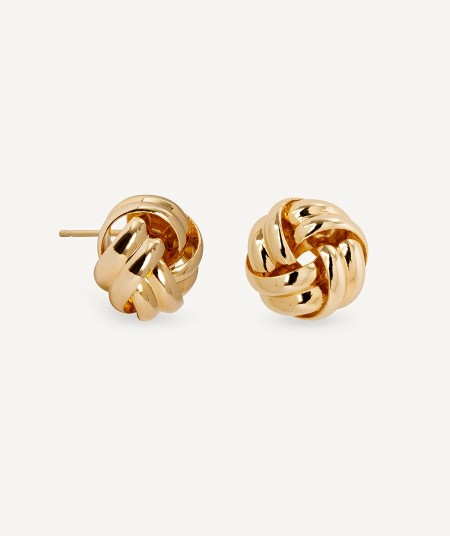 Earrings intertwined circles button Nus