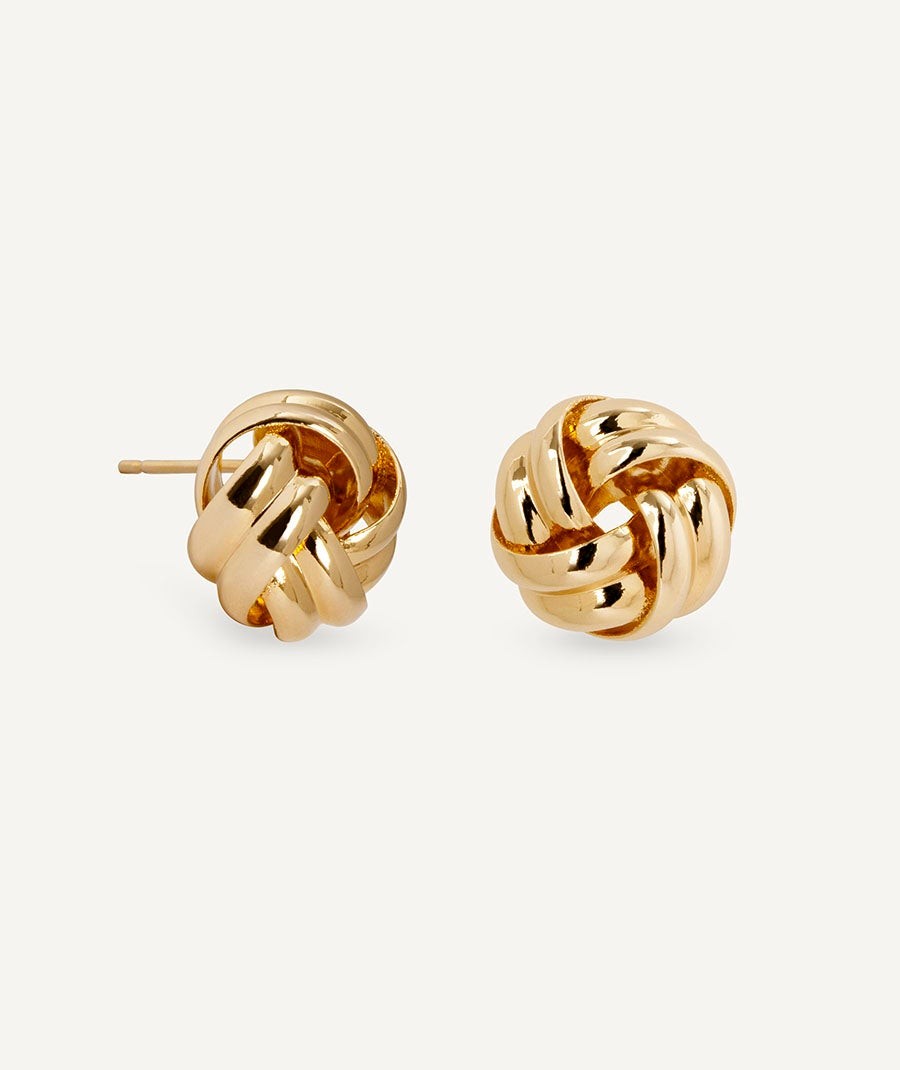 Earrings intertwined circles button Nus