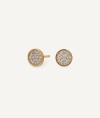 Earrings circle button Ella with cubic zirconia