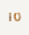 Earrings round hoop with cubic zirconia