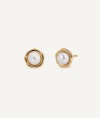 Pendientes botón perla cultivada blanca