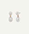 Earrings long Mila with white cultured pearls
