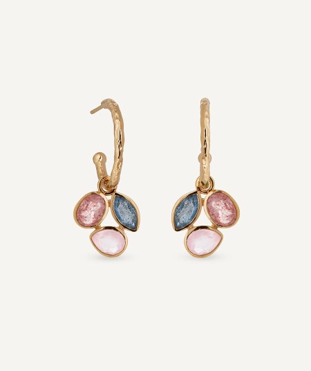 Pendientes Rosella con piedras naturales