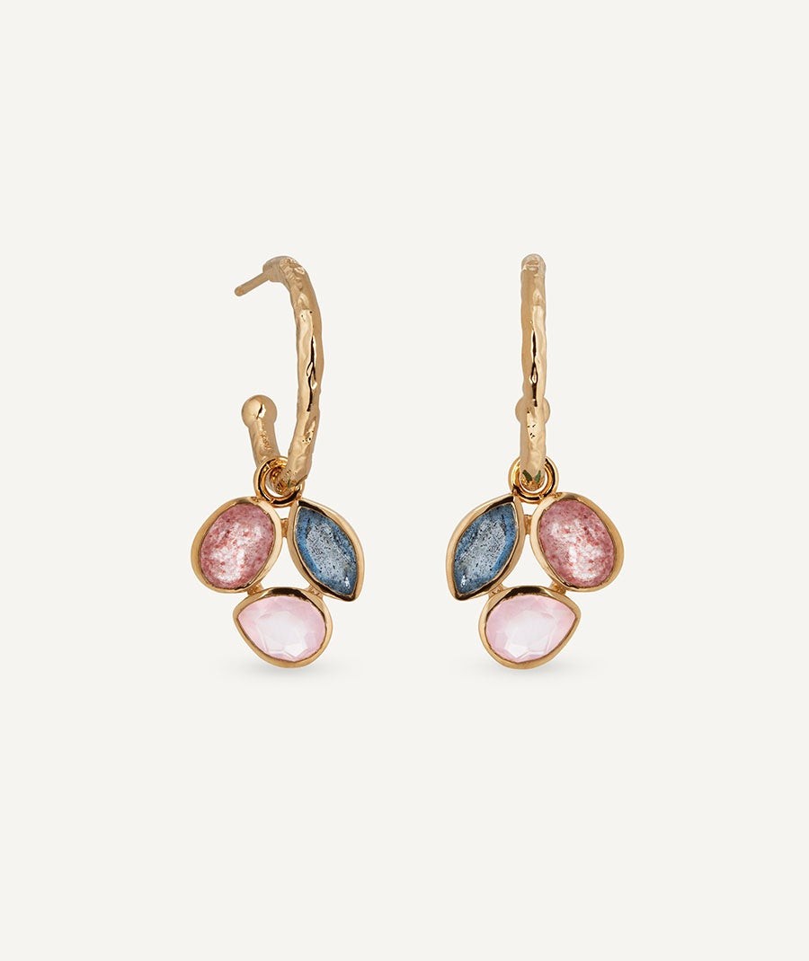 Pendientes Rosella con piedras naturales