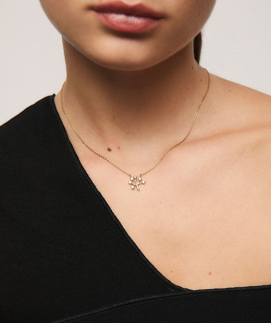 Necklace Árbol with zirconia
