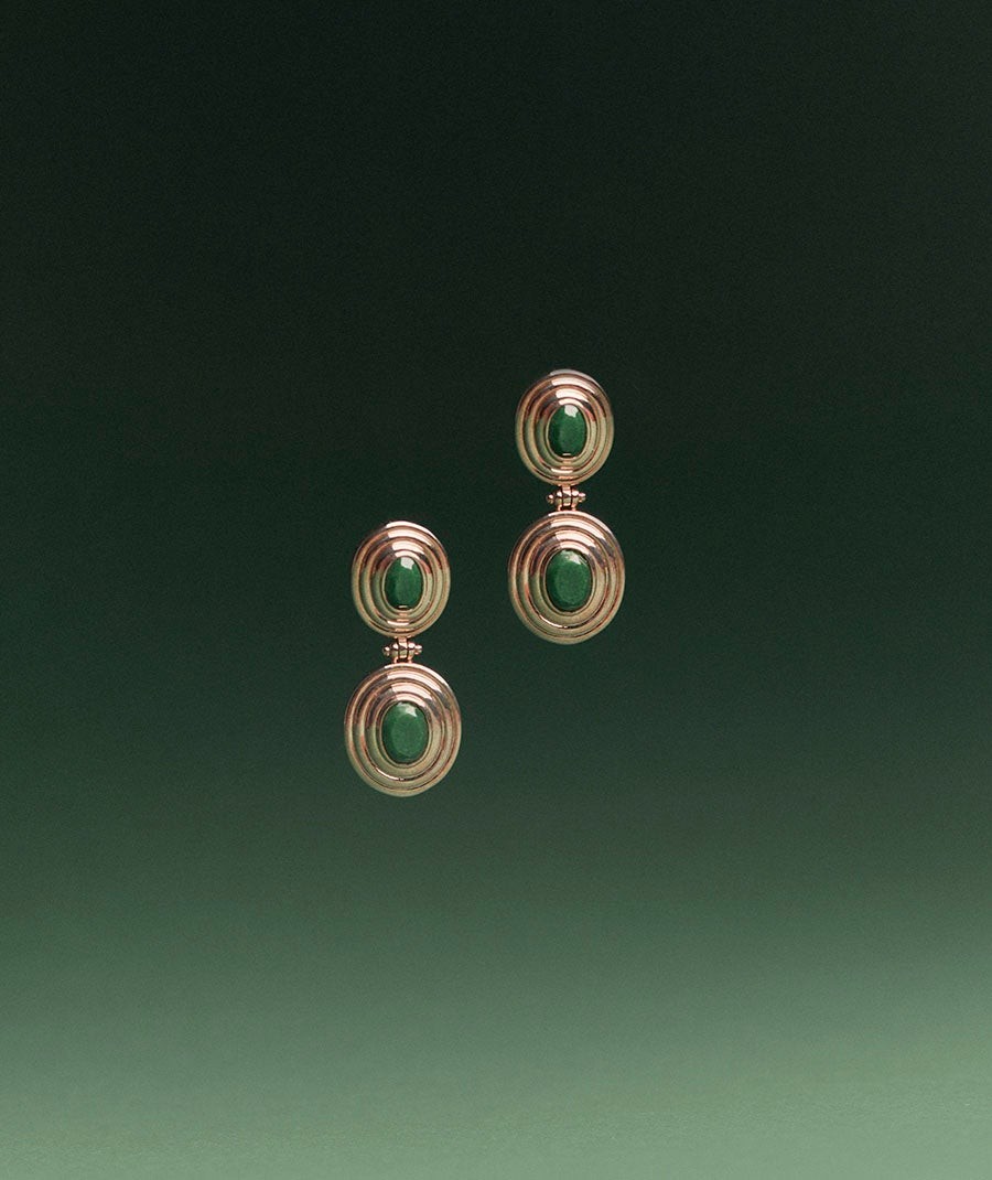 Pendientes Juanita con Jade Verde Africano