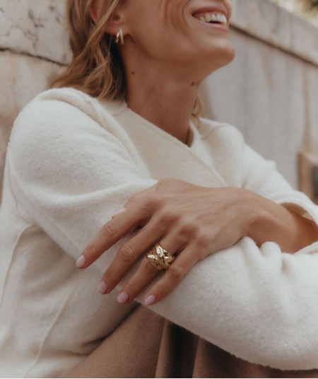 Anillo ancho brillo