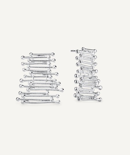 Earrings Redosa collection Esenciales Silver plated long strips